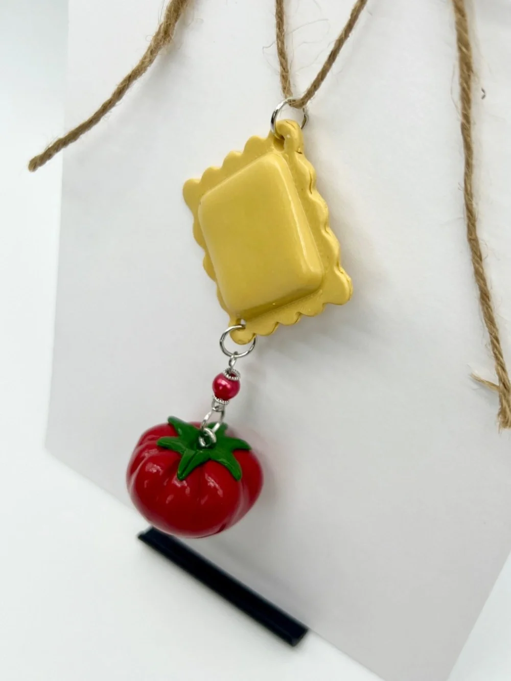 Ravioli & Tomato Ornament | Handmade Italian Food Ornament, Pasta Lover Gift